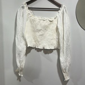 White aerie, long sleeve crop top
